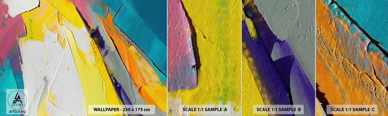 Échantillon de Papier Peint Premium Sand - Anatomie du monde - Abstraction, Morceau, 3D - 100x30 cm