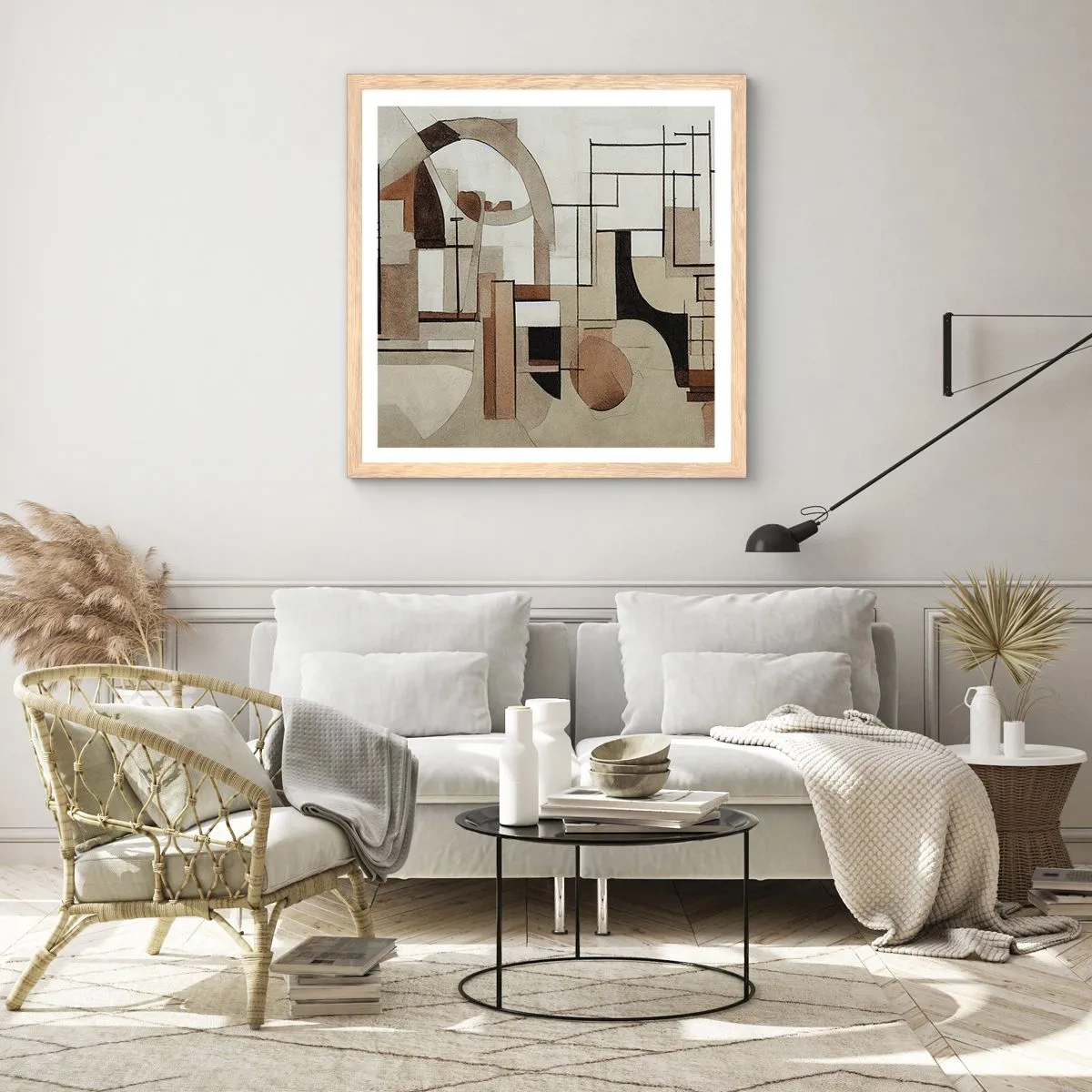 Affiche dans un chêne clair - Poster - Paysage urbain 2.0 - 40x40 cm