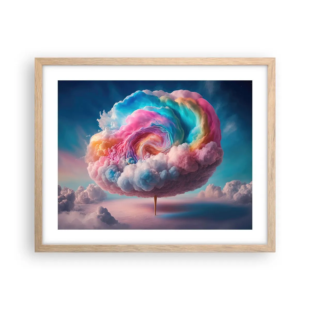 Affiche dans un chêne clair - Poster - Le rêve d'un parc d'attractions - 50x40 cm