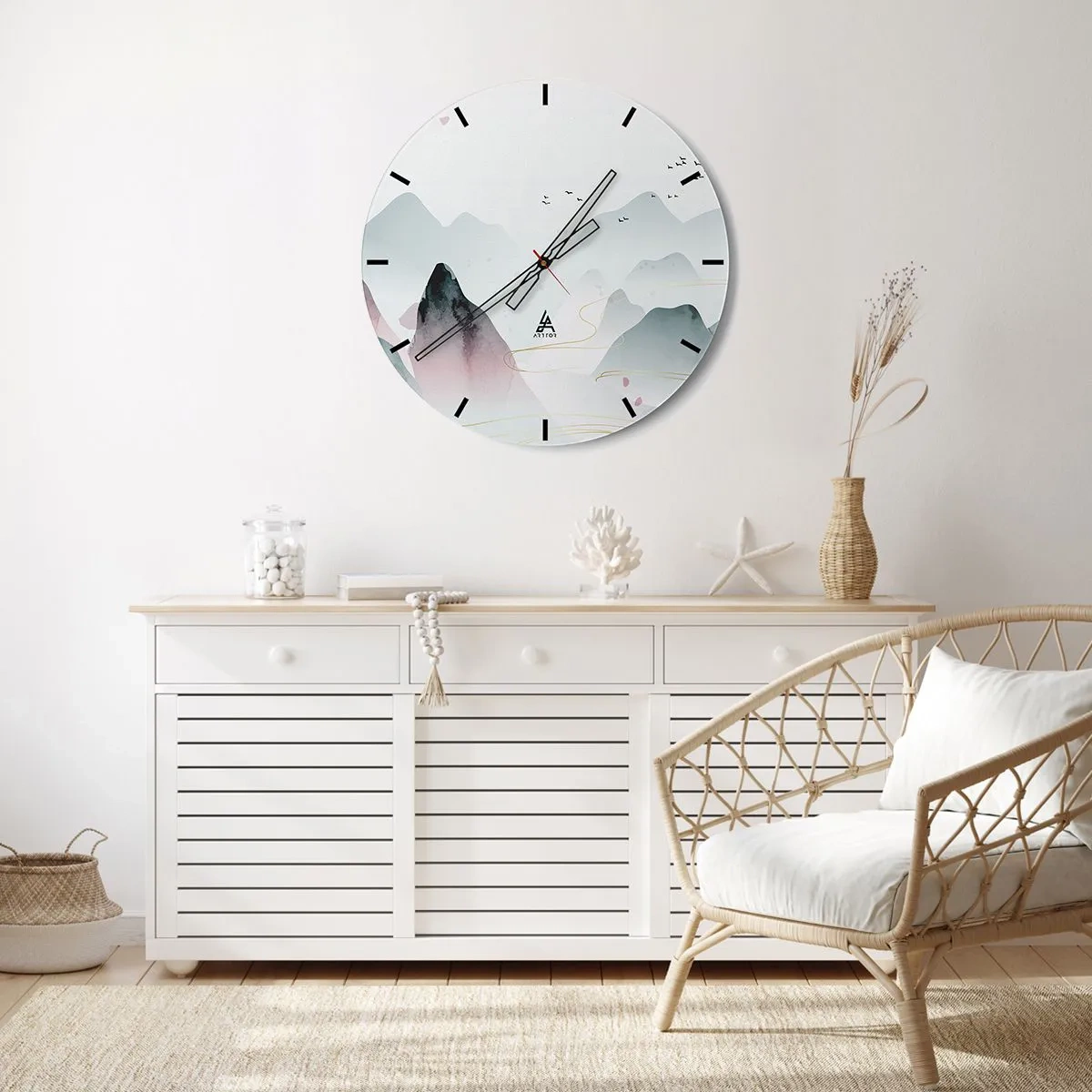 Horloge murale - Pendule murale - Au-delà des sommets - 30x30 cm