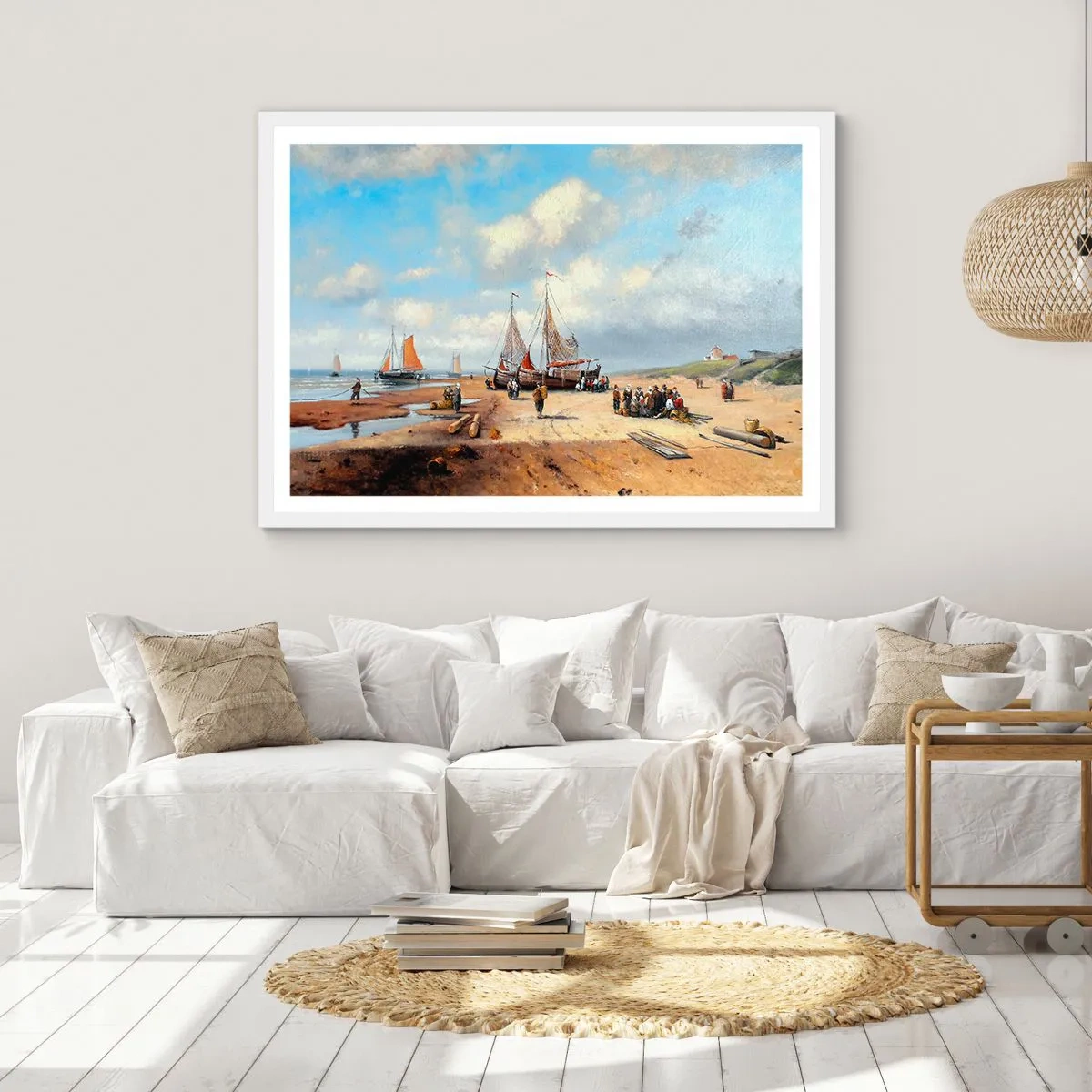 Affiche dans un cadre blanc - Poster - Après une capture réussie - 91x61 cm