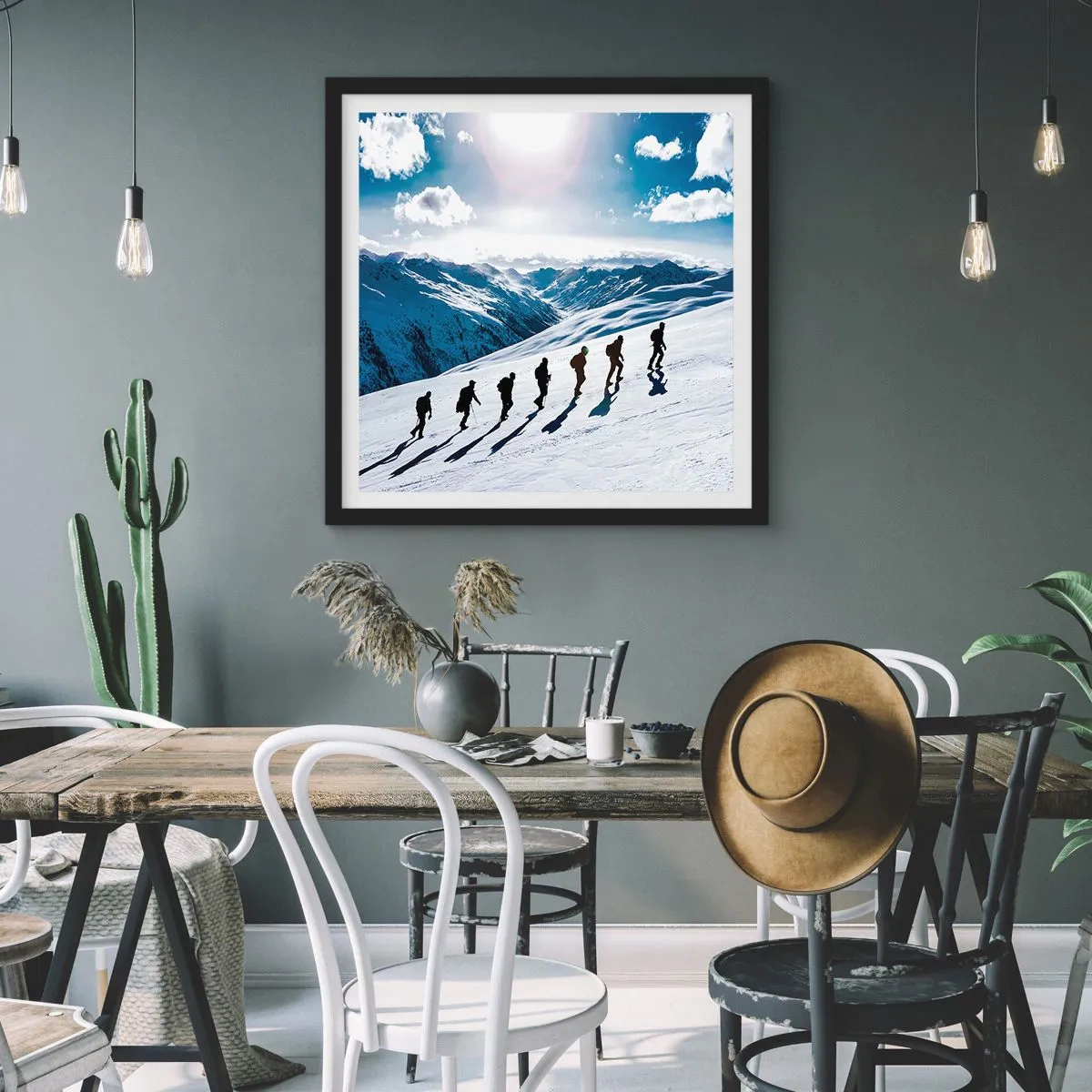 Affiche dans un cadre noir - Poster - L'équipe des conquérants - 60x60 cm