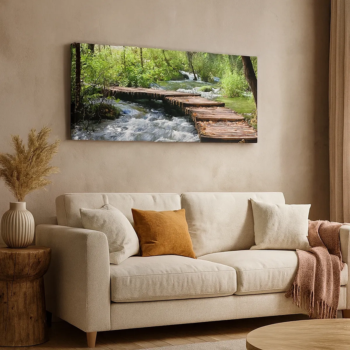 Impression sur toile - Image sur toile - Au-dessus de la cascade mousseuse - 30x30 cm