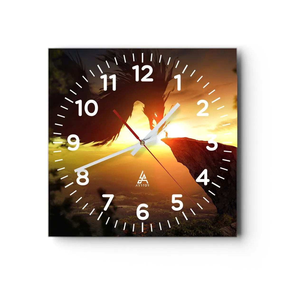 Horloge murale - Pendule murale - Chasseur de dragon - 30x30 cm