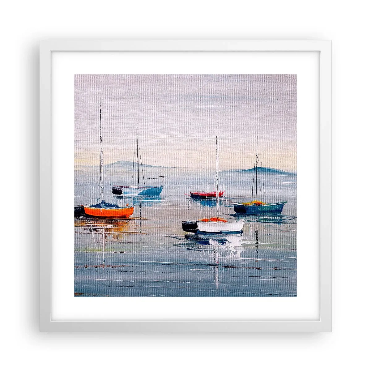 Affiche dans un cadre blanc - Poster - Un repos bien mérité - 40x40 cm