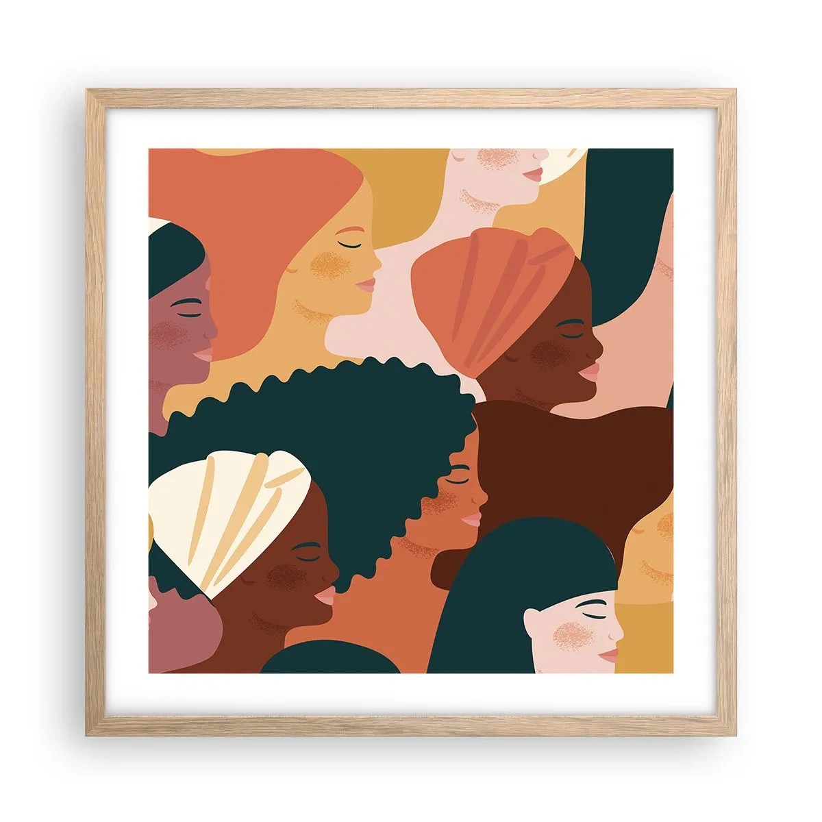 Affiche dans un chêne clair - Poster - Uniquement la féminité - 50x50 cm