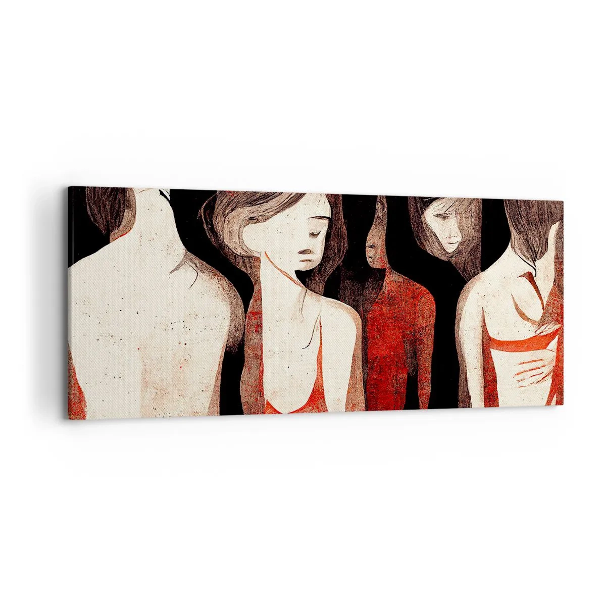 Impression sur toile - Image sur toile - Figures artistiques dans une composition abstraite - 120x50cm - Madones des ténèbres - Décoration murale moderne pour le salon et la chambre ARTTOR