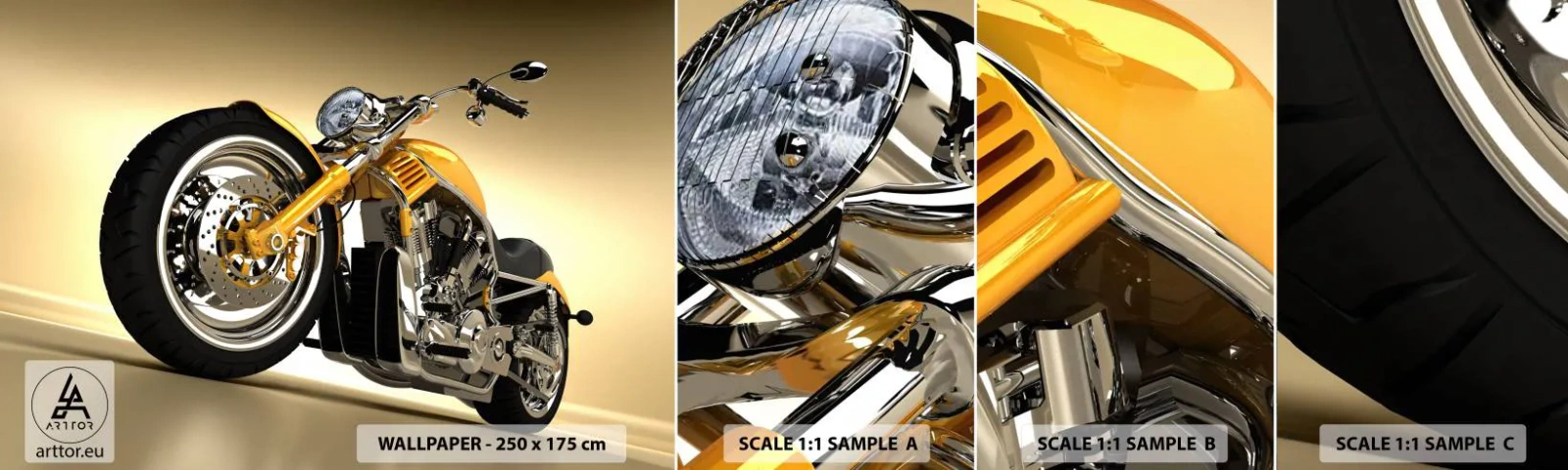Échantillon De Papier Peint Standard Eco - Un rêve de force et de vitesse - Moto, Moteur, Automobile - 100x30 cm