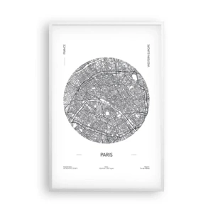 Affiche dans un cadre blanc - Poster - Anatomie de Paris - 61x91 cm