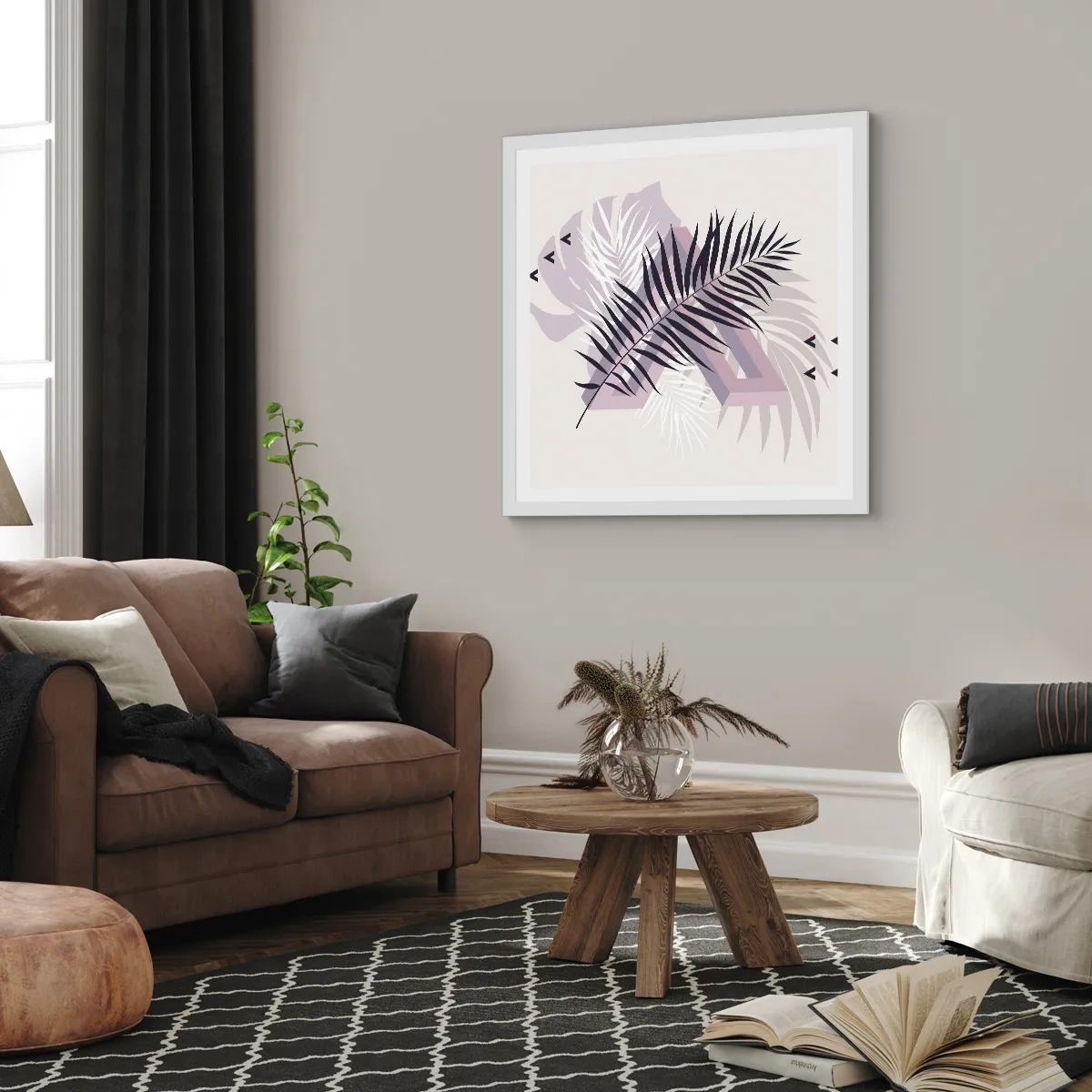 Affiche dans un cadre blanc - Poster - L'ombre de l'obscurité - 40x40 cm