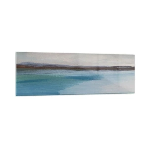 Impression sur verre - Image sur verre - Un paysage minimaliste avec une ligne de flottaison et un horizon - 160x50cm - Paysage horizontal - Décoration murale moderne pour le salon et la chambre ARTTOR