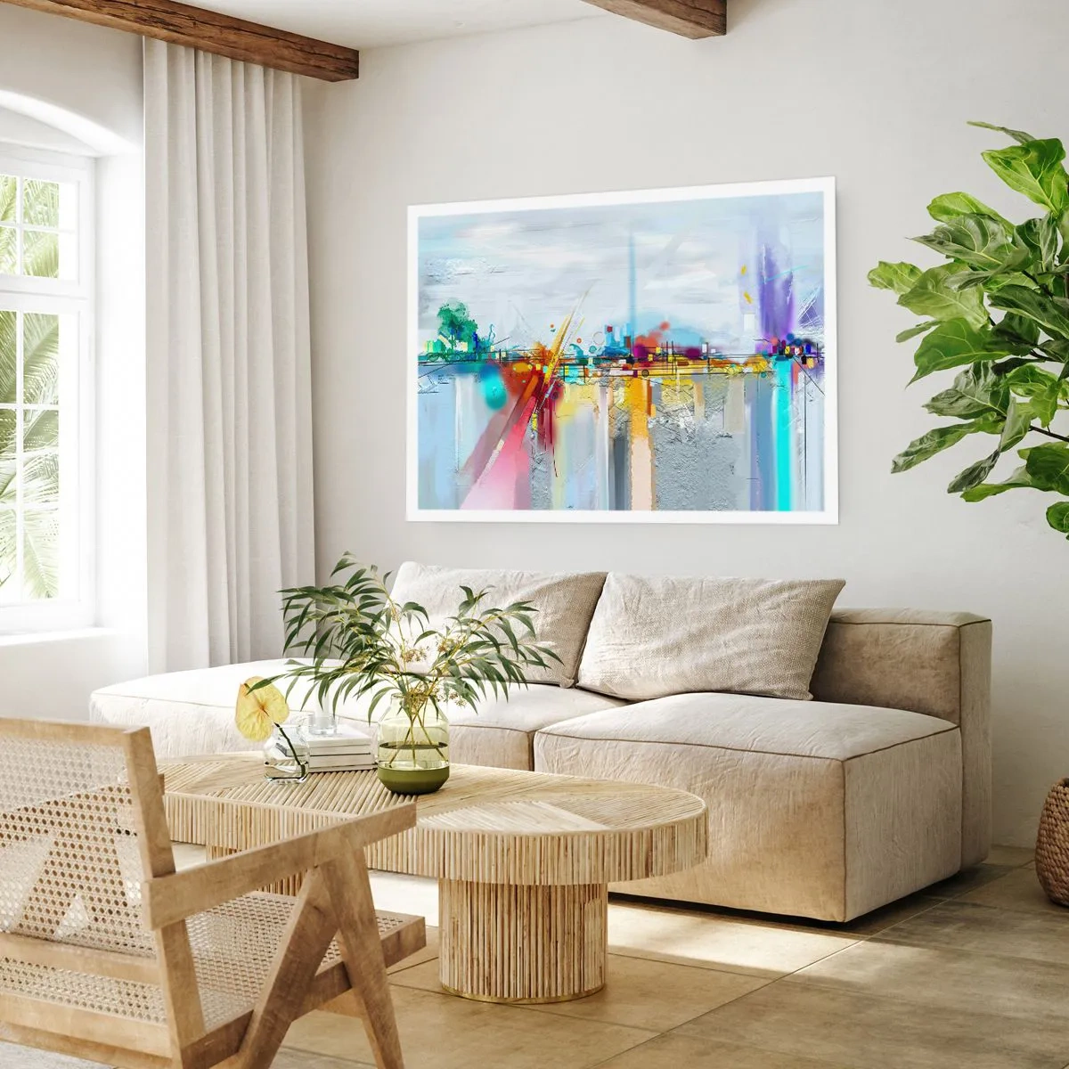 Affiche - Poster - Pont de joie sur le fleuve de la vie - 40x30 cm