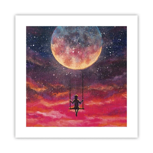 Affiche - Poster - Se balancer dans les nuages - 40x40 cm