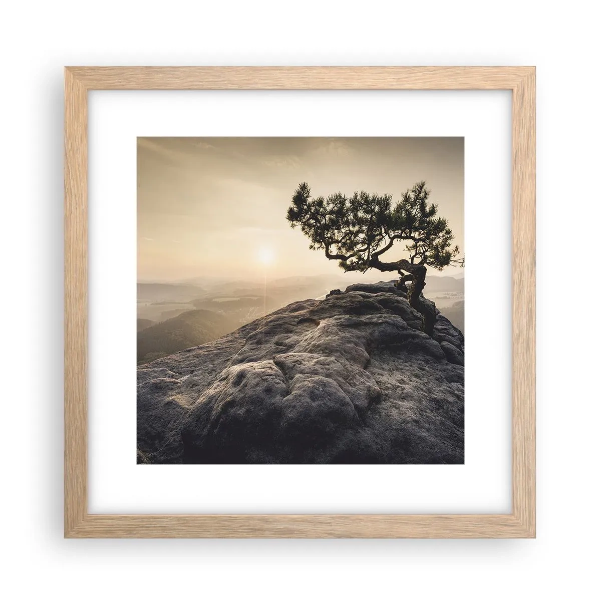 Affiche dans un chêne clair - Poster - La vie gagne toujours - 30x30 cm