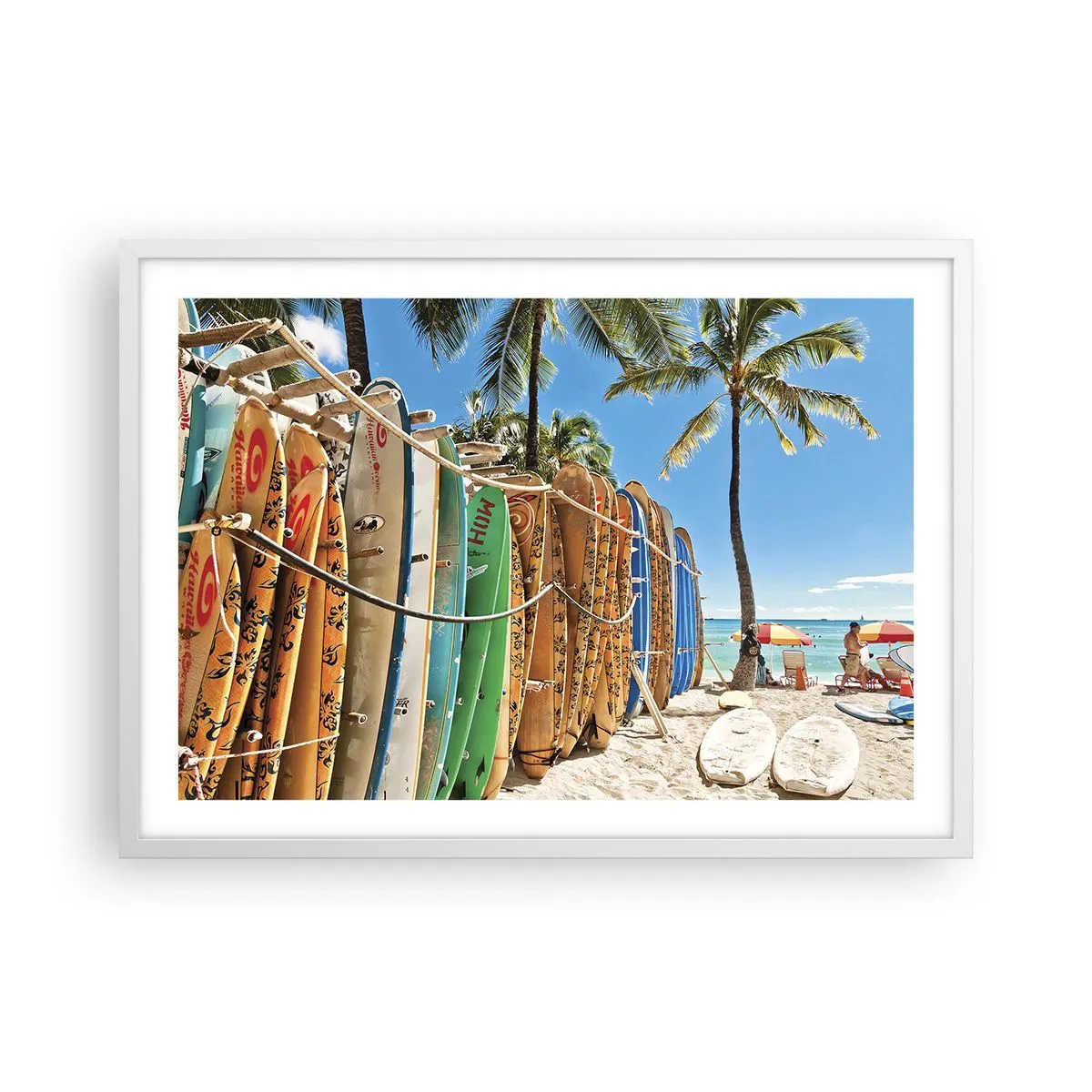 Affiche dans un cadre blanc - Poster - Jeux ensoleillés - 70x50 cm