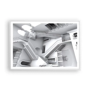 Affiche dans un cadre blanc - Poster - Paradoxes spatiaux - 100x70 cm