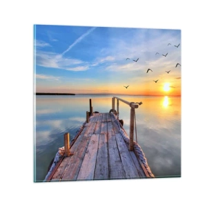 Impression sur verre - Image sur verre - Marcher droit vers le soleil - 40x40 cm