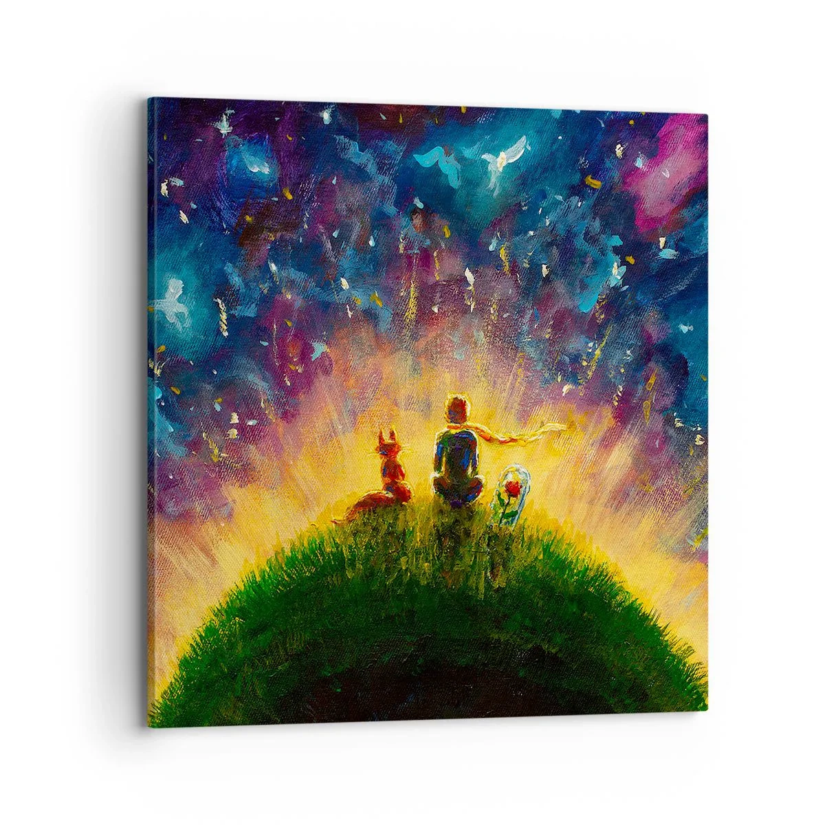 Impression sur toile - Image sur toile - Amour et amitié - le monde entier - 70x70 cm