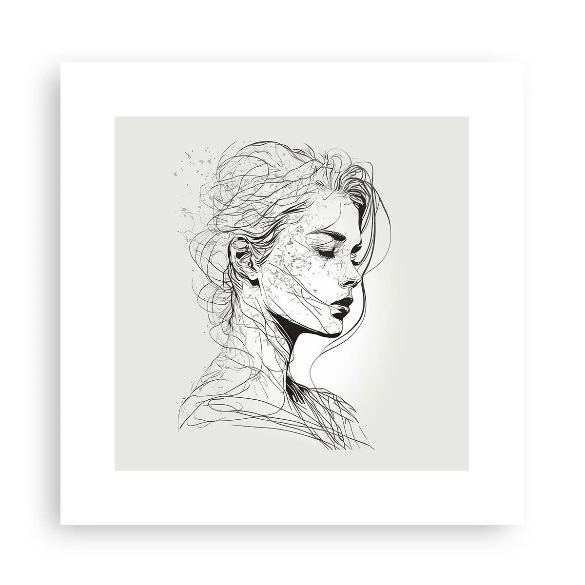 Affiche - Poster - Portrait en pensée - 30x30 cm