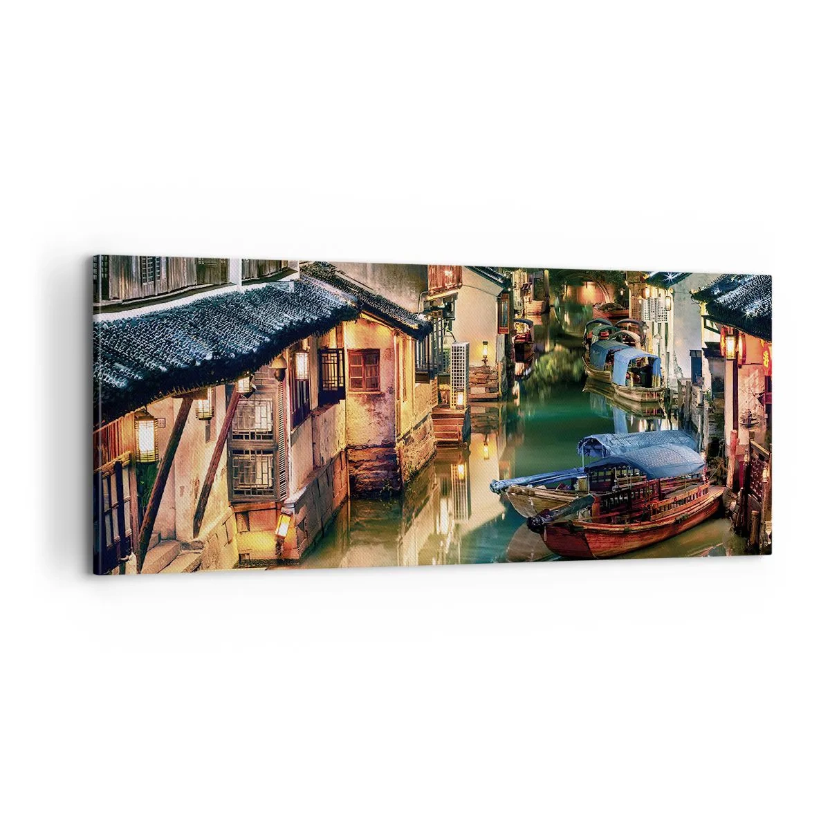 Impression sur toile - Image sur toile - Soirée dans une rue chinoise - 100x40 cm