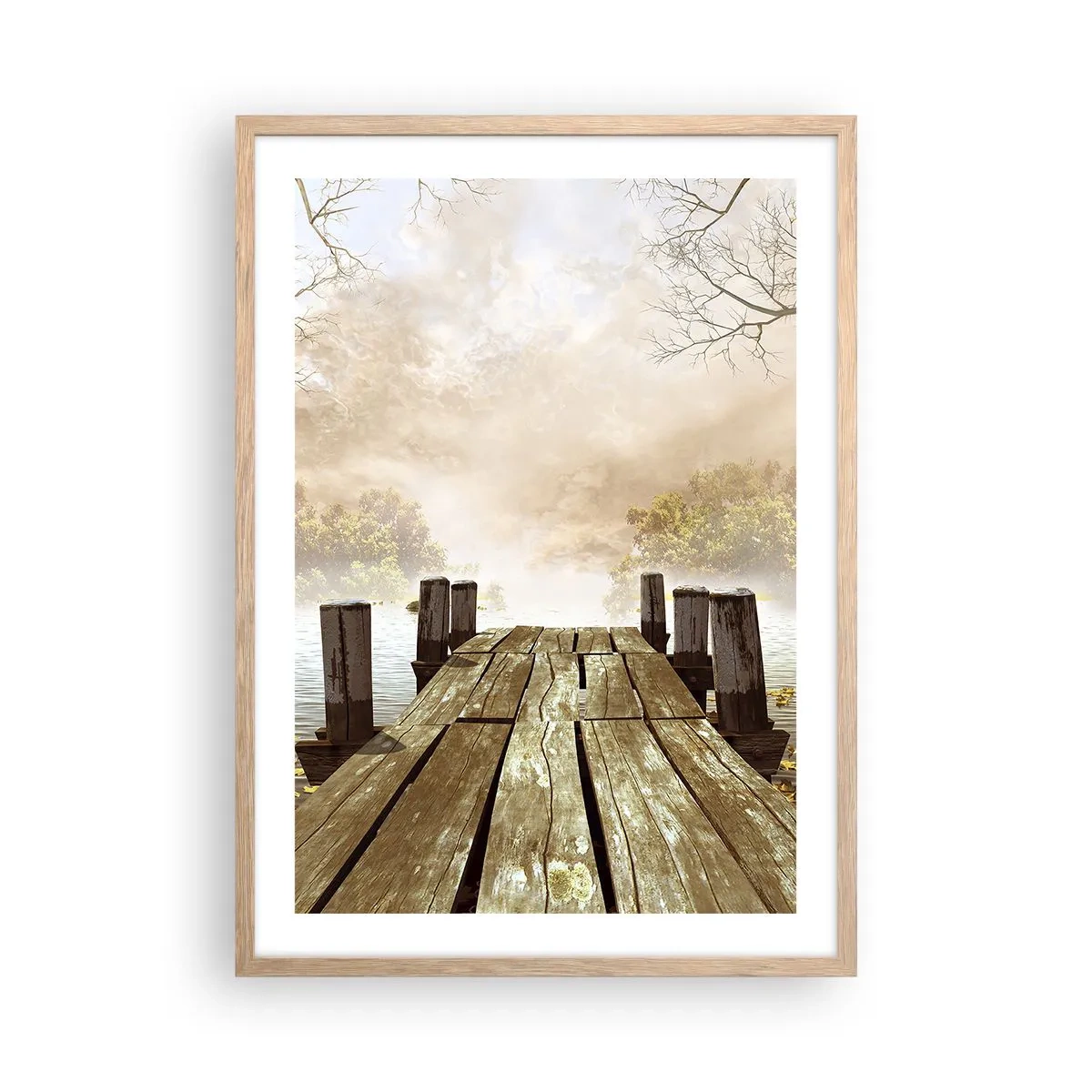 Affiche dans un chêne clair - Poster - La douce tristesse de l'automne - 50x70 cm