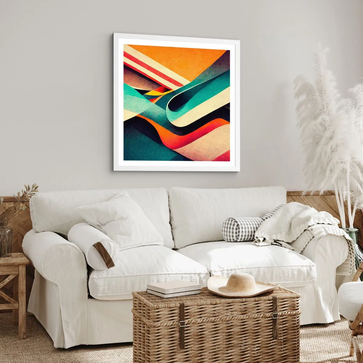 Affiche dans un cadre blanc - Poster - Composition intense - 50x50 cm