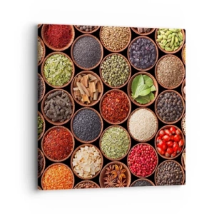 Impression sur toile - Image sur toile - Toutes les saveurs du monde - 30x30 cm