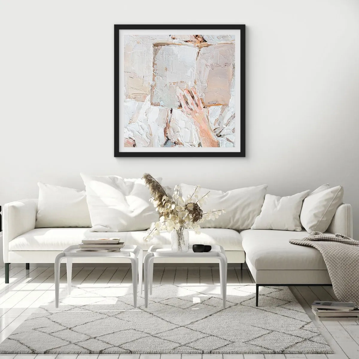 Affiche dans un cadre noir - Poster - Dans un autre monde - 40x40 cm