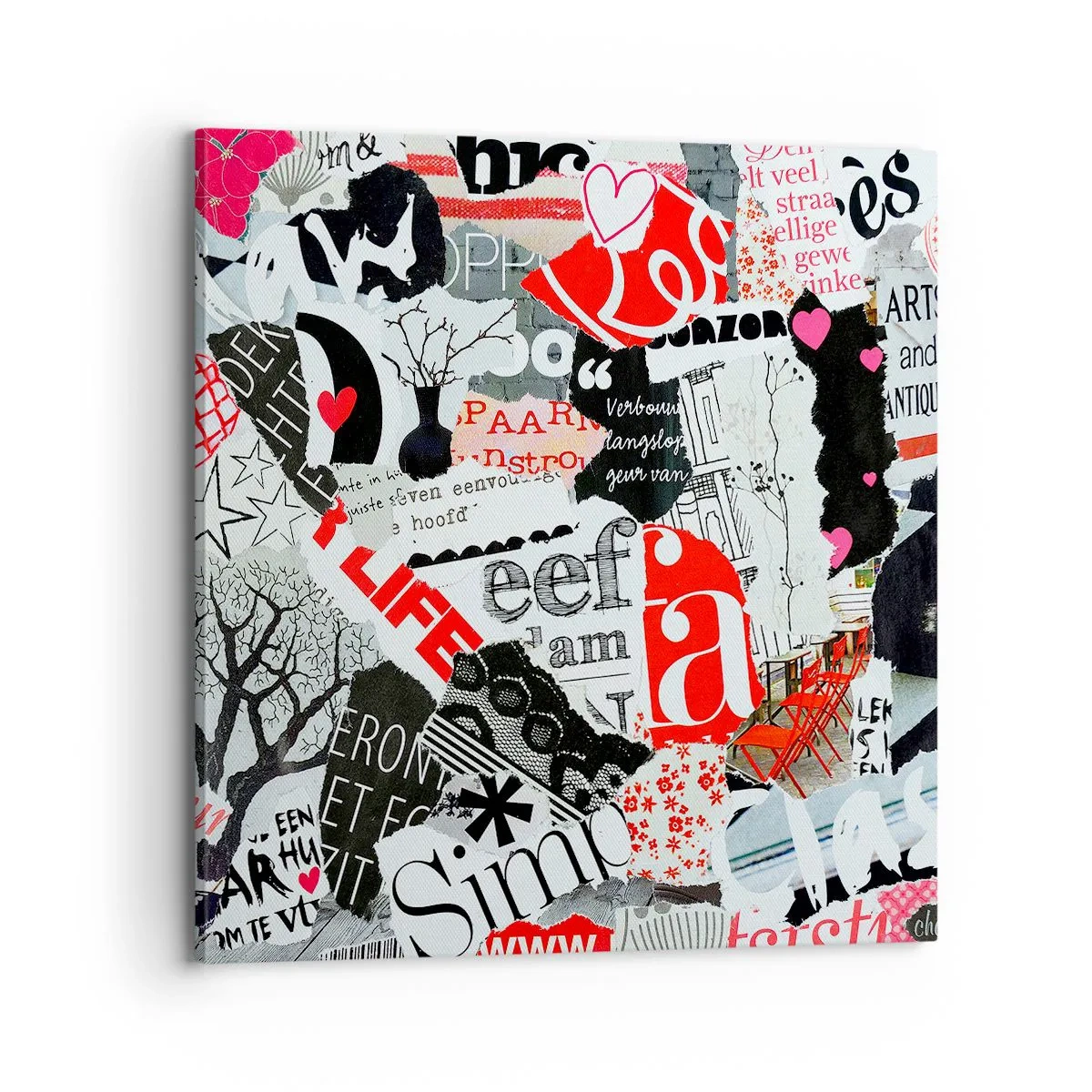 Impression sur toile - Image sur toile - Collage hipster - 70x70 cm