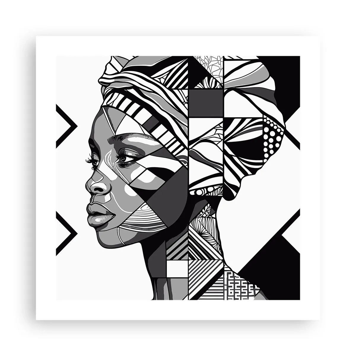 Affiche - Poster - Portrait ethnique - 50x50 cm