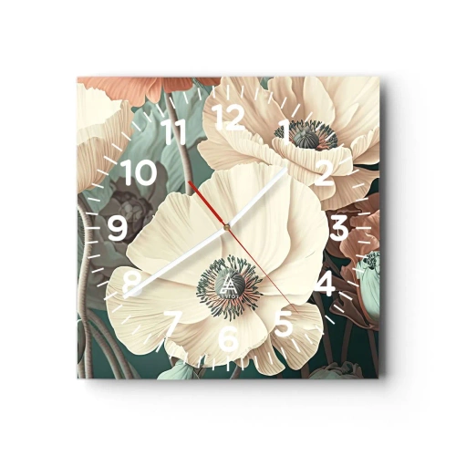 Horloge murale - Pendule murale - Le murmure des coquelicots - 30x30 cm