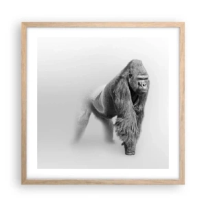 Affiche dans un chêne clair - Poster - Confiant en sa force - 50x50 cm