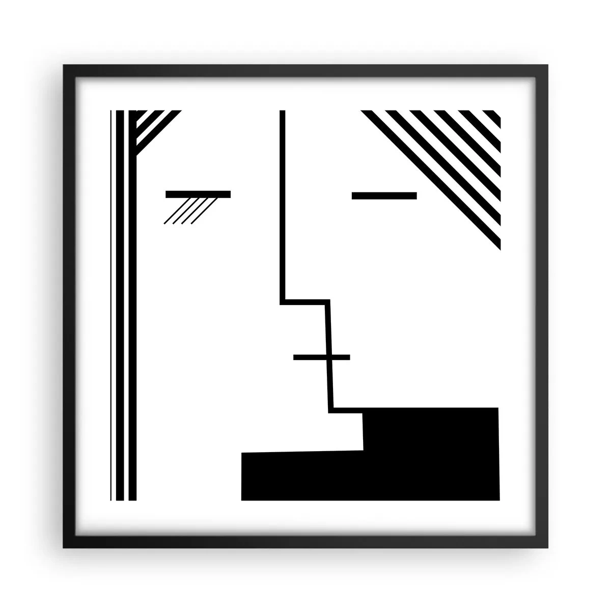 Affiche dans un cadre noir - Poster - Juste un baiser - 50x50 cm