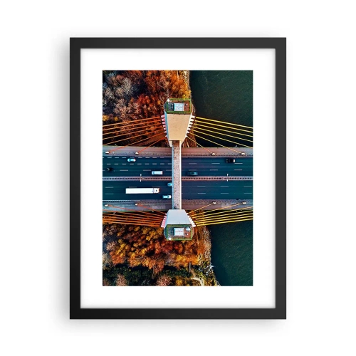 Affiche dans un cadre noir - Poster - Au dessus de l'eau et de la forêt - 30x40 cm