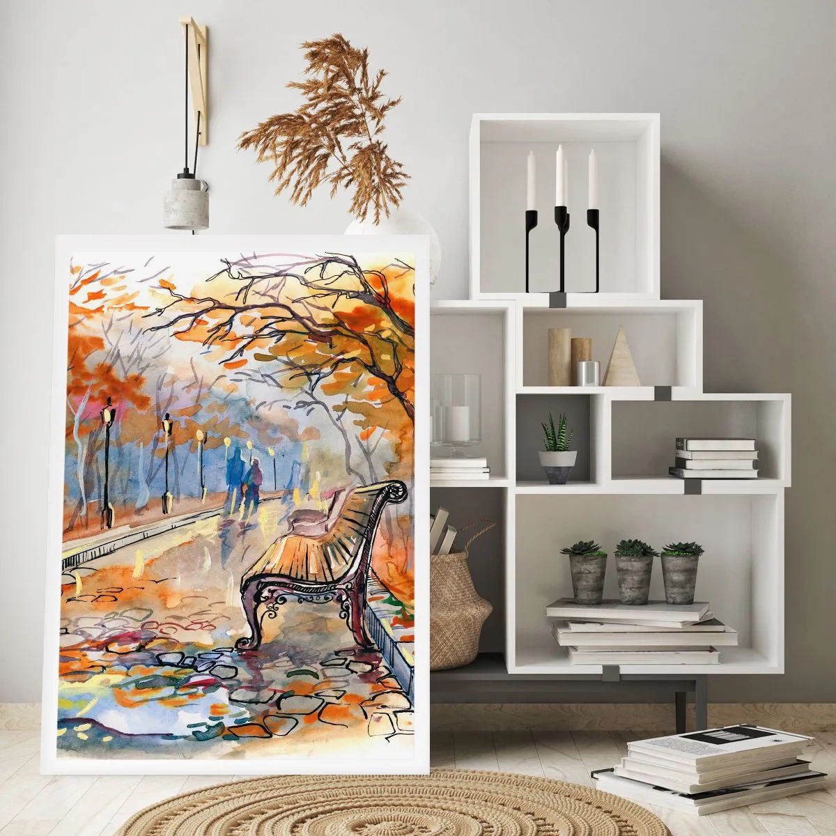 Affiche - Poster - Errer ensemble à l'automne - 61x91 cm