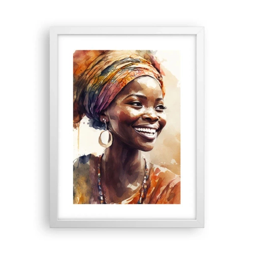 Affiche dans un cadre blanc - Poster - reine africaine - 30x40 cm