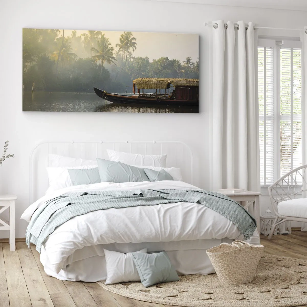Impression sur toile - Image sur toile - Maison sur la rivière - 100x40 cm