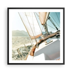 Affiche dans un cadre noir - Poster - Toutes voiles dehors - 60x60 cm