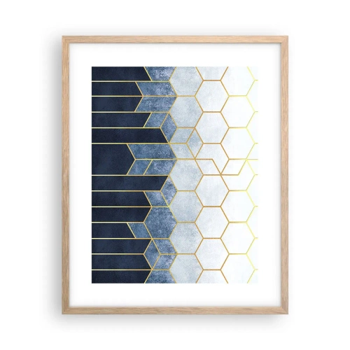 Affiche dans un chêne clair - Poster - Composition en rythme syncopé - 40x50 cm