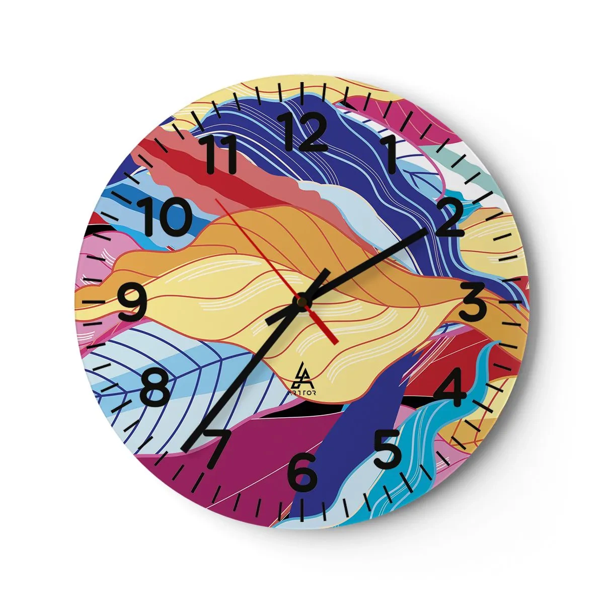 Horloge murale - Pendule murale - Un désordre coloré - 40x40 cm