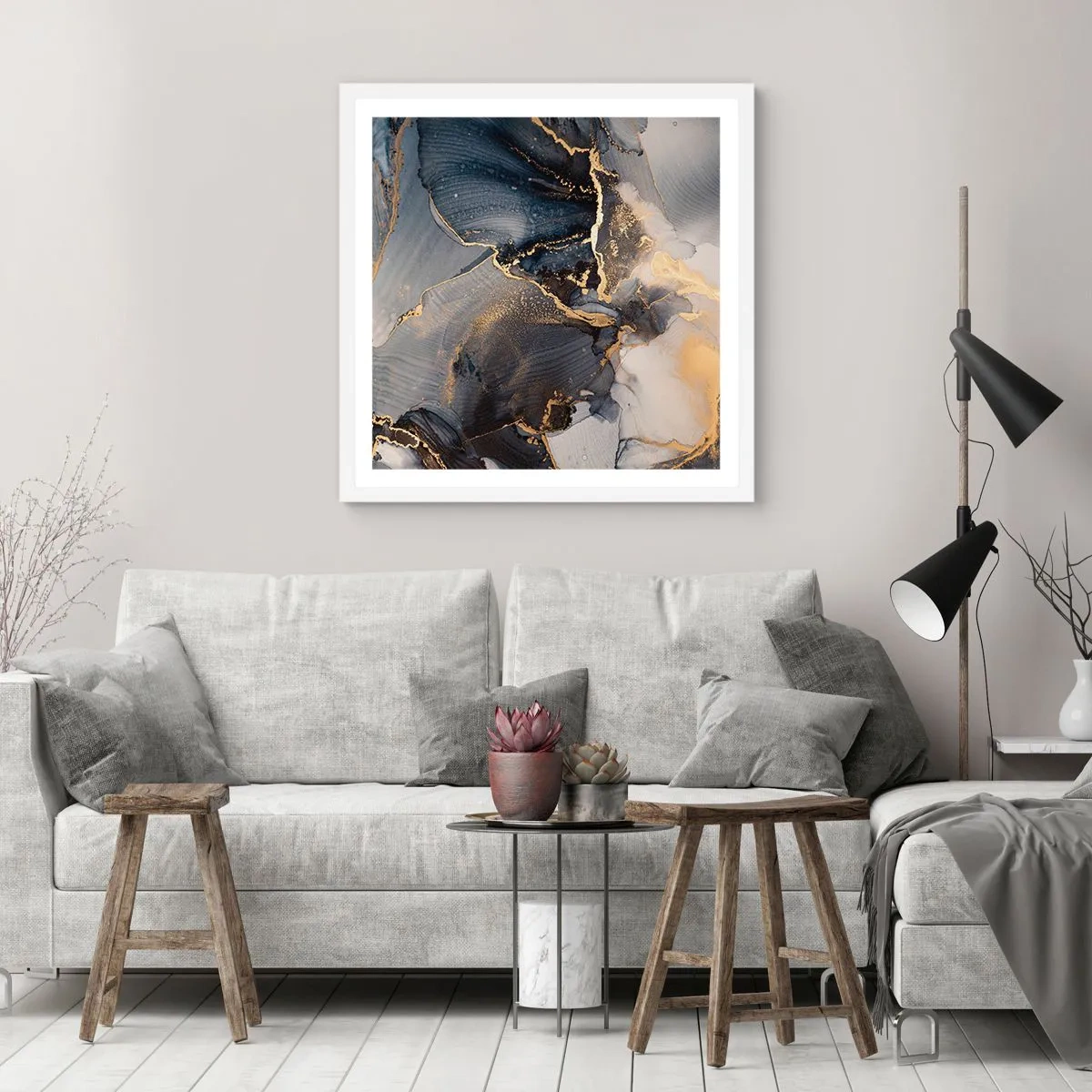 Affiche dans un cadre blanc - Poster - La vie de la pierre - 30x30 cm