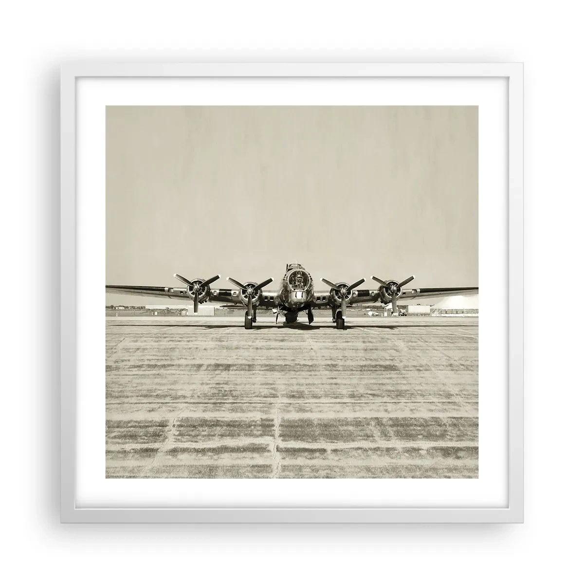 Affiche dans un cadre blanc - Poster - Toujours prêt! - 50x50 cm