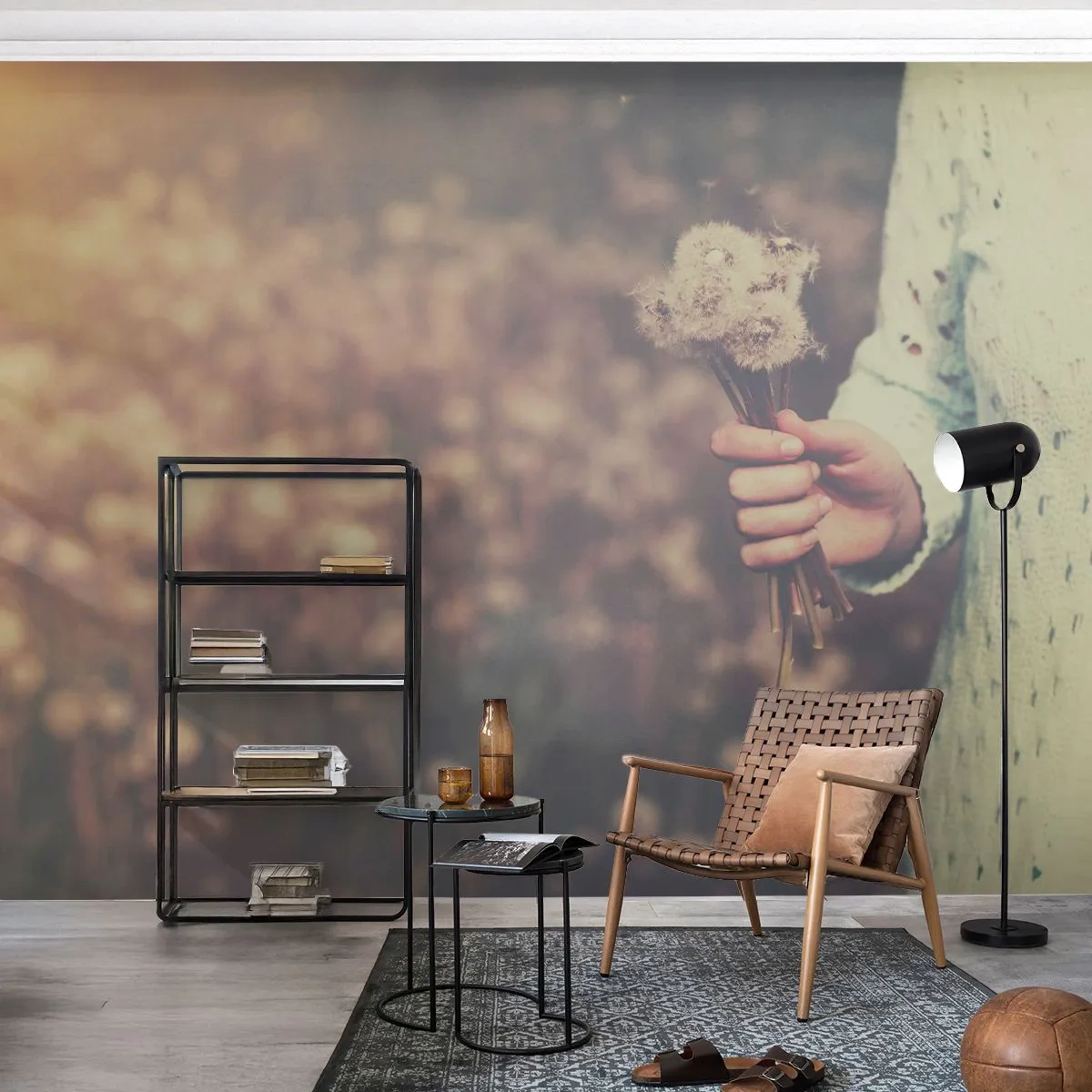 Papier Peint Photo Standard Eco - Merci de les garder - Pissenlit, Prairie, Nature - 400x280 cm