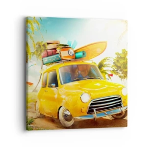 Impression sur toile - Image sur toile - Un voyage pour plus d'un sourire - 40x40 cm