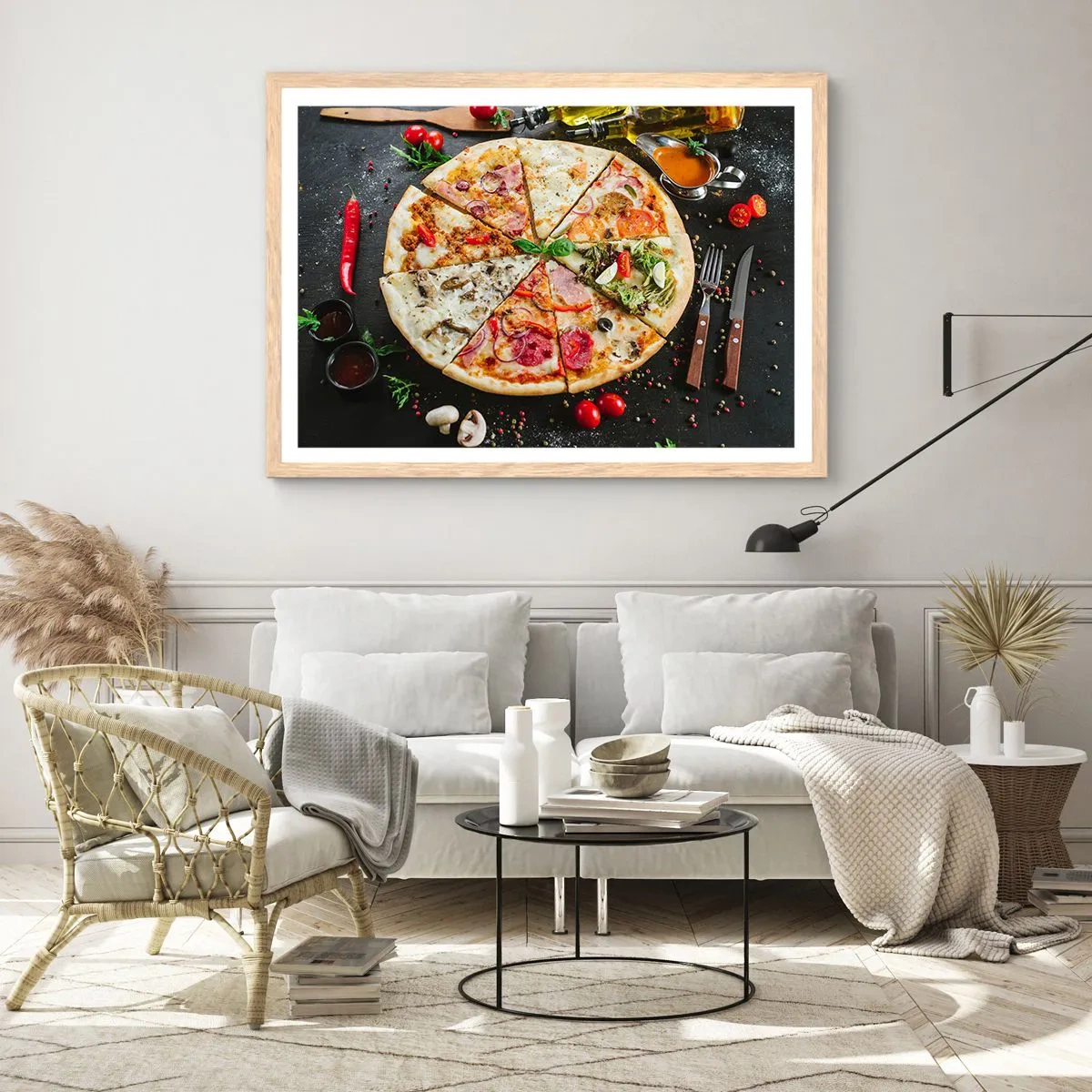 Affiche dans un chêne clair - Poster - Une gamme de saveurs - 70x50 cm