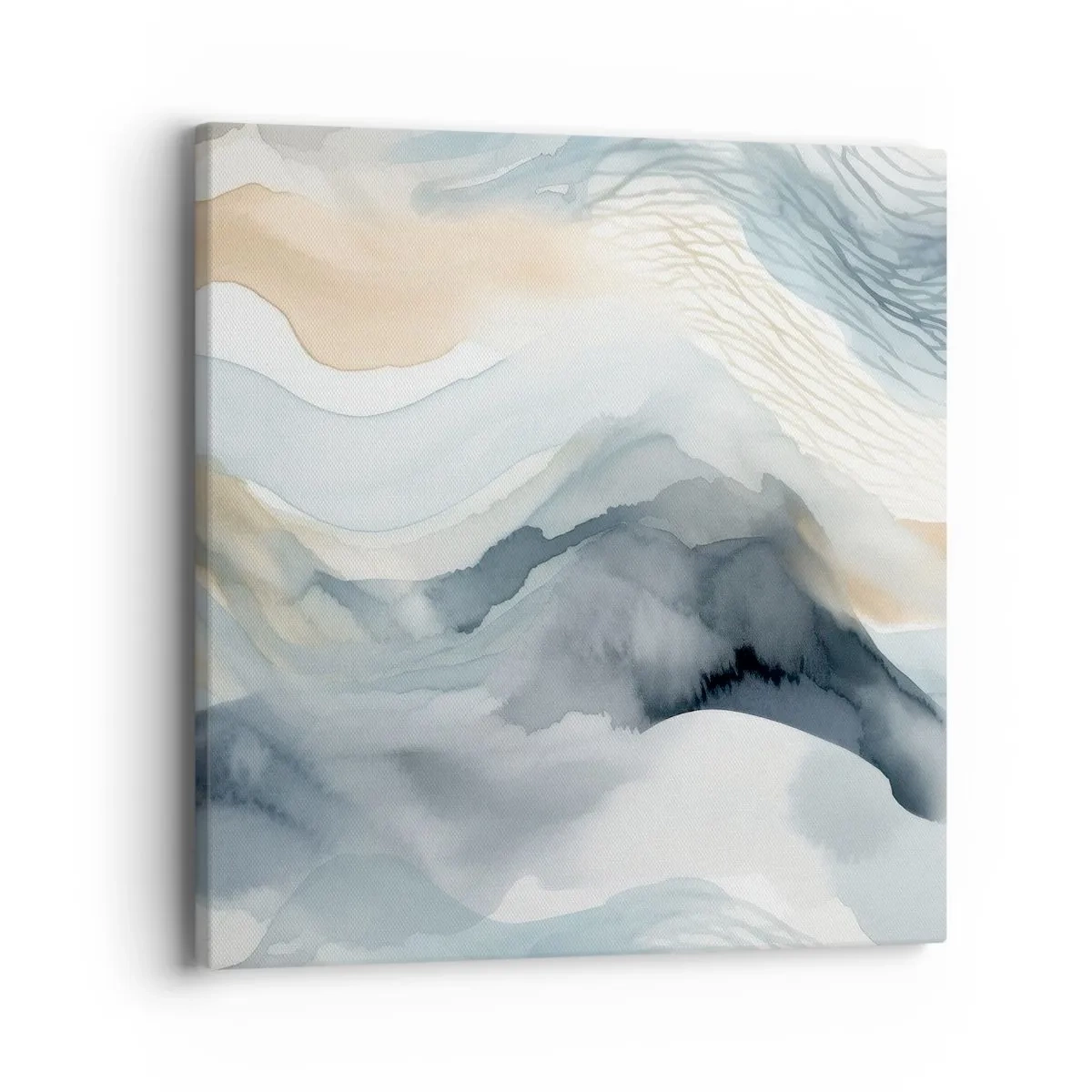 Impression sur toile - Image sur toile - Abstraction enneigée et brumeuse - 40x40 cm