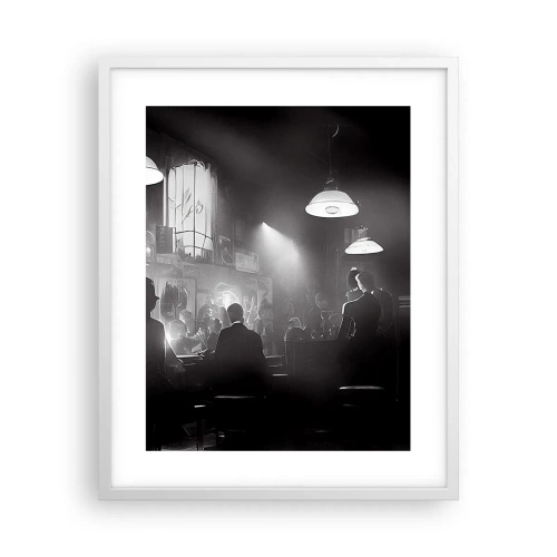 Affiche dans un cadre blanc - Poster - Dans une ambiance jazz - 40x50 cm