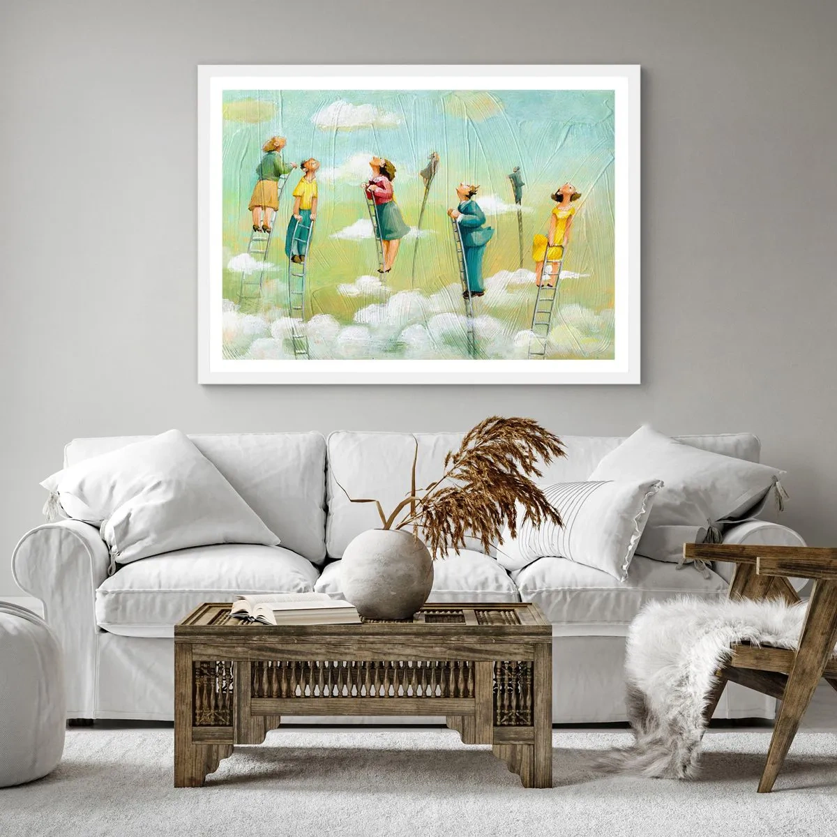 Affiche dans un cadre blanc - Poster - Derrière ton rêve - 50x50 cm