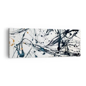 Impression sur toile - Image sur toile - Une peinture abstraite avec des éclaboussures de peinture dans des motifs dynamiques. - 140x50cm - Abstraction expressionniste - Décoration murale moderne pour le salon et la chambre ARTTOR