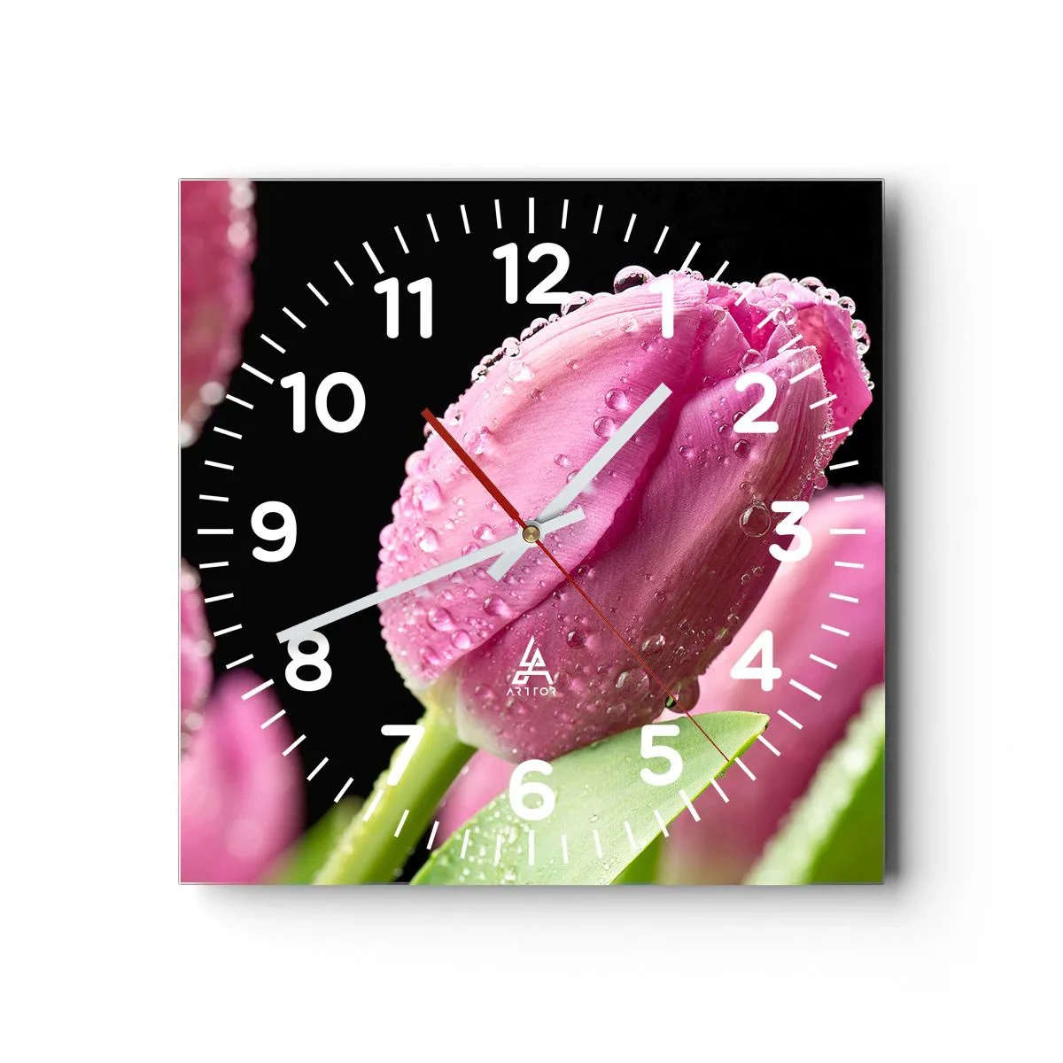 Horloge murale - Pendule murale - Rêve de lilas dans la rosée - 30x30 cm